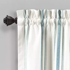 Kirklands Home Curtains & Drapes|Blue and White Farmhouse Stripe Valance