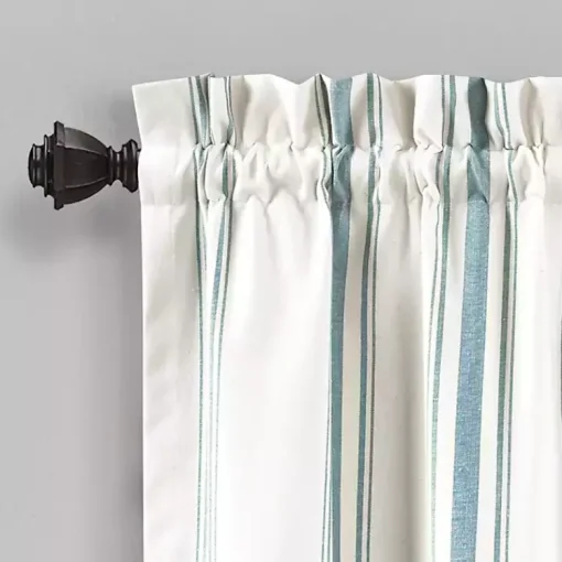 Kirklands Home Curtains & Drapes|Blue and White Farmhouse Stripe Valance