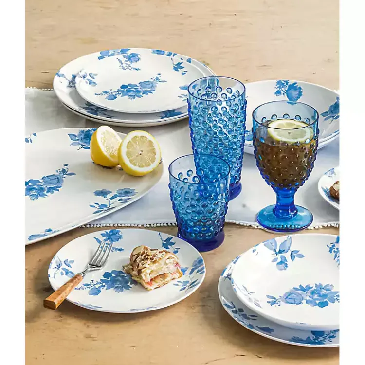 Kirklands Home Dinnerware|Blue and White Floral Dinner Plates, Set of 6