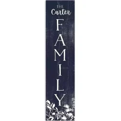 Kirklands Home Garden Decor|and White Floral Personalized Porch Board Blue