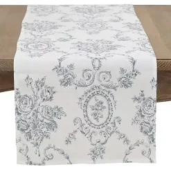 Kirklands Home Table Linens|Blue and White Floral Table Runner, 108 in.