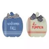 Outlet Blue and White Pumpkin Tabletop Signs, Set of 2 Fall
