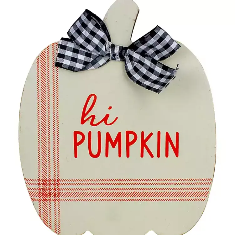 Outlet Blue and White Pumpkin Tabletop Signs, Set of 2 Fall