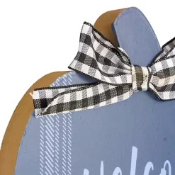 Outlet Blue and White Pumpkin Tabletop Signs, Set of 2 Fall