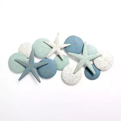 Kirklands Home Wall Plaques|Blue and White Seashells Metal Wall Plaque