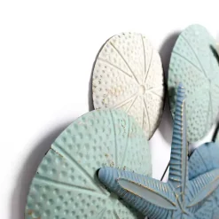 Kirklands Home Wall Plaques|Blue and White Seashells Metal Wall Plaque