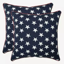 Kirklands Home Outdoor Cushions & Pillows|Blue and White Stars Outdoor Pillows, Set of 2
