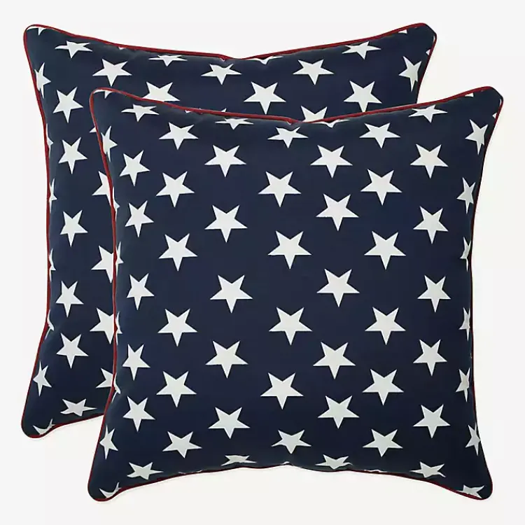 Kirklands Home Outdoor Cushions & Pillows|Blue and White Stars Outdoor Pillows, Set of 2