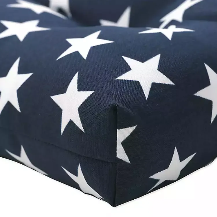 Kirklands Home Outdoor Cushions & Pillows|Blue and White Stars Outdoor Loveseat Cushion