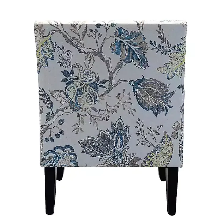 Kirklands Home Accent Chairs|Blue and Yellow Floral Upholstered Accent Chair