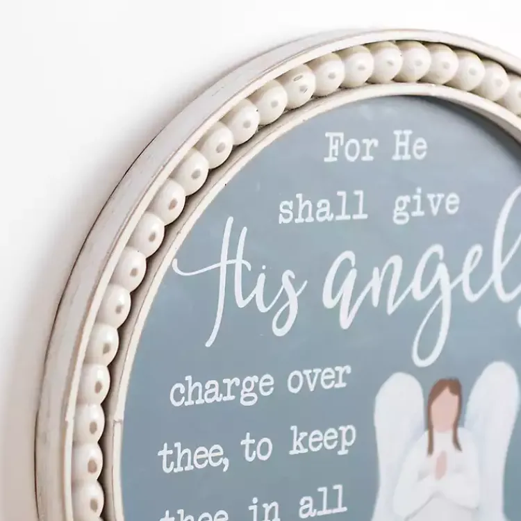 Kirklands Home Wall Quotes & Signs|Blue Angel Psalm Framed Wall Plaque
