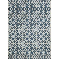 Kirklands Home Outdoor Rugs|Blue Auckland Tile Outdoor Area Rug, 7x9