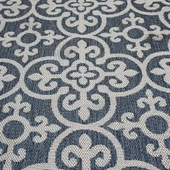Kirklands Home Outdoor Rugs|Blue Auckland Tile Outdoor Area Rug, 7x9