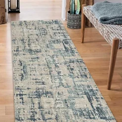 Kirklands Home Area Rugs|Blue Avalon Abstract Pattern Area Rug, 3x8