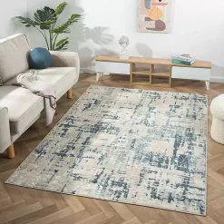 Kirklands Home Area Rugs|Blue Avalon Abstract Pattern Area Rug, 5x8