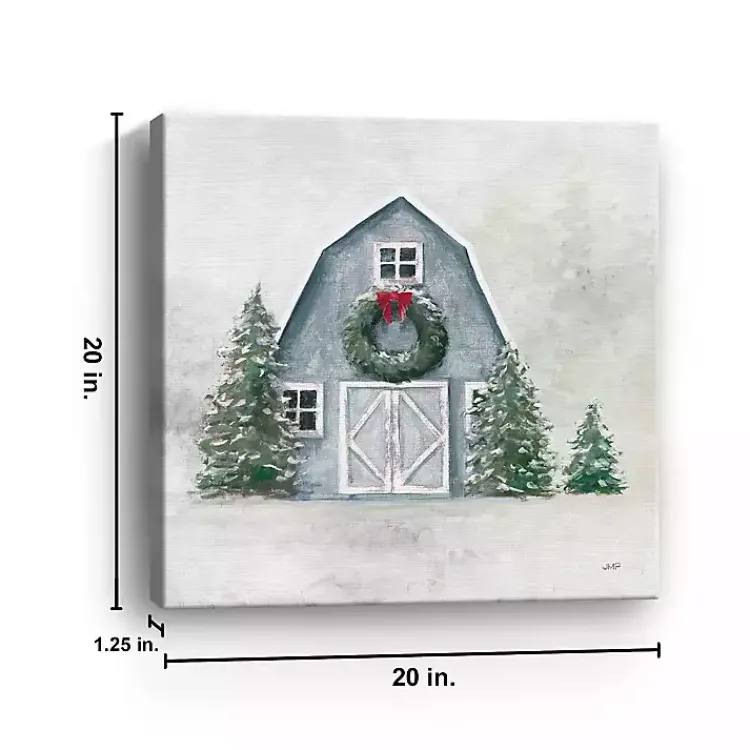 Sale Blue Barn in Winter Canvas Art Print Christmas Art & Wall Decor
