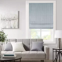 Kirklands Home Curtains & Drapes|Basketweave Cordless Roman Shade, 27 in. Blue