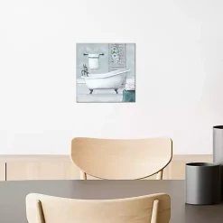 Kirklands Home Canvas Art|Blue Bathroom Canvas Art Print