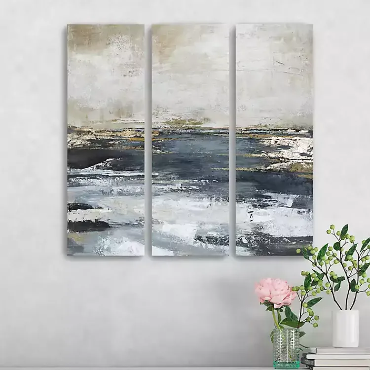 Kirklands Home Canvas Art|Bay Canvas Art Prints, Set fof 3 Blue