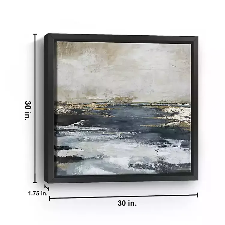 Kirklands Home Canvas Art|Blue Bay Framed Canvas Art Print, 30x30 in.