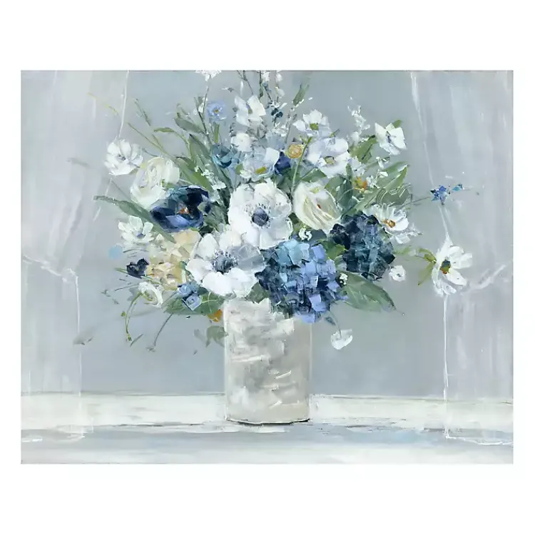 Kirklands Home Canvas Art|Blue Be Happy Giclee Canvas Art Print Multi