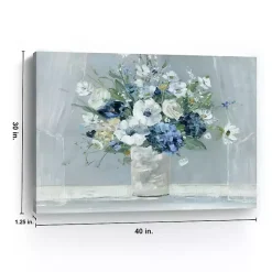 Kirklands Home Canvas Art|Blue Be Happy Giclee Canvas Art Print Multi