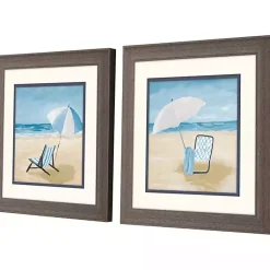 Kirklands Home Framed Art|Blue Beach Framed Art Prints, Set of 2