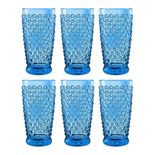 Kirklands Home Glassware & Drinkware|Beaded Acrylic Tumbler Glasses, Set of 6 Blue