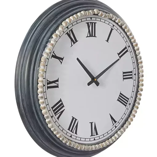Kirklands Home Clocks|Blue Beaded Roman Numeral Clock