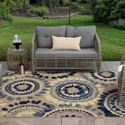 Kirklands Home Outdoor Rugs|Blue Bliss Bay Outdoor Area Rug, 6x9