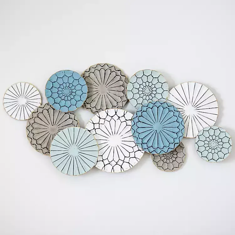 Kirklands Home Wall Plaques|Blue Bohemian Metal Plate Wall Plaque