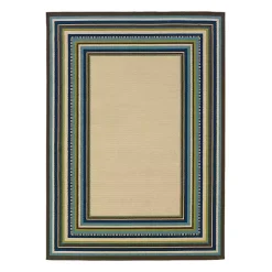 Kirklands Home Area Rugs|Blue Bordered Capetown Area Rug, 5x7