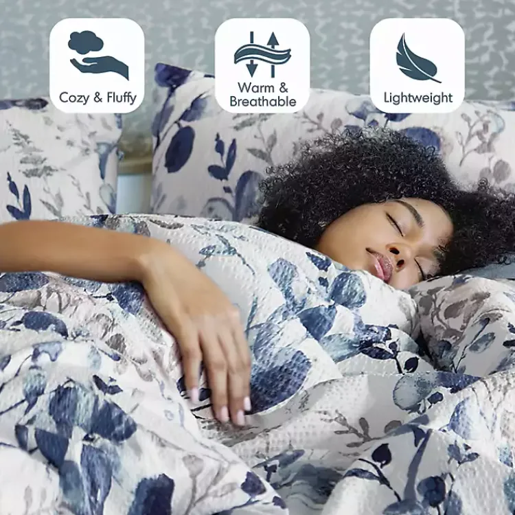 Kirklands Home Comforters|Blue Botanical 3-pc. King Comforter Set