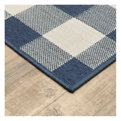 Kirklands Home Outdoor Rugs|Buffalo Check Outdoor Accent Rug, 2x3 Blue