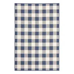 Kirklands Home Outdoor Rugs|Buffalo Check Outdoor Area Rug, 3x5 Blue