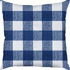 Kirklands Home Outdoor Cushions & Pillows|Blue Buffalo Check Outdoor Pillow, 22 in.