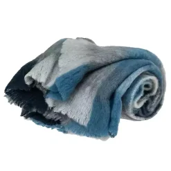 New Blue Buffalo Check Wool Handloomed Throw Blankets & Throws