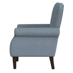Kirklands Home Accent Chairs|Button-Tufted Rolled Arm Accent Chair Blue