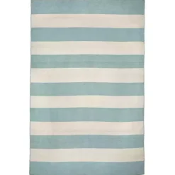 Kirklands Home Outdoor Rugs|Blue Cabana Stripe Indoor/Outdoor Area Rug, 3x5