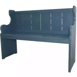 Kirklands Home Entryway Furniture|Carved Wood Pew Bench Blue