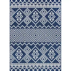 Kirklands Home Outdoor Rugs|Blue Cassie Global Outdoor Area Rug, 5x8