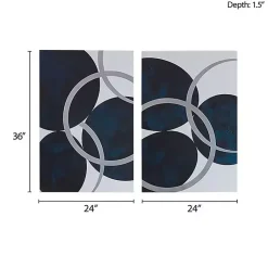 Kirklands Home Canvas Art|Blue Celestial Orbit Canvas Art Prints, Set of 2