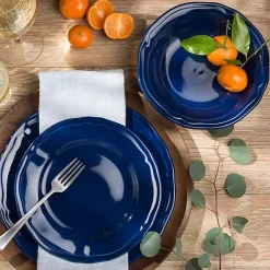 Kirklands Home Dinnerware|Ceramic Soft Scallop 16-pc. Dinnerware Set Blue