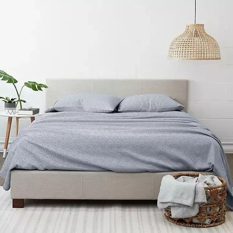Kirklands Home Bed Sheets|Chambray 4-pc. California King Sheet Set Blue