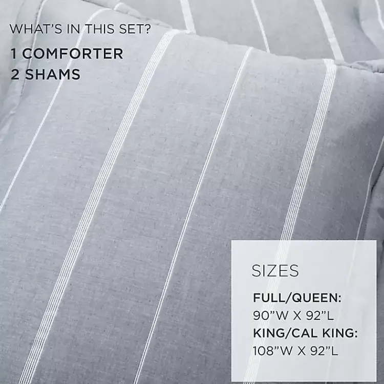Kirklands Home Comforters|Classic Stripe 3-pc. Full/Queen Comforter Set Blue