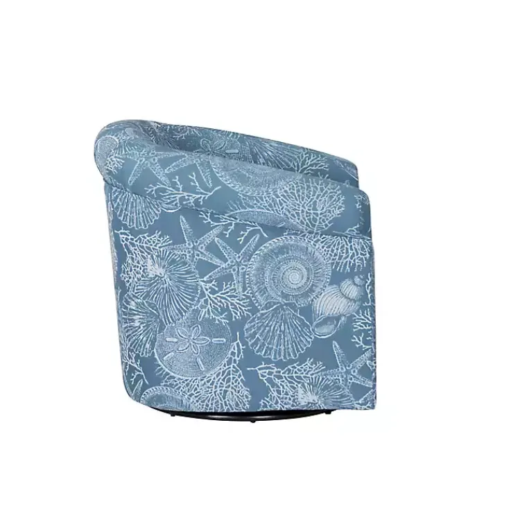 Kirklands Home Accent Chairs|Coastal Bonnie Swivel Accent Chair Blue