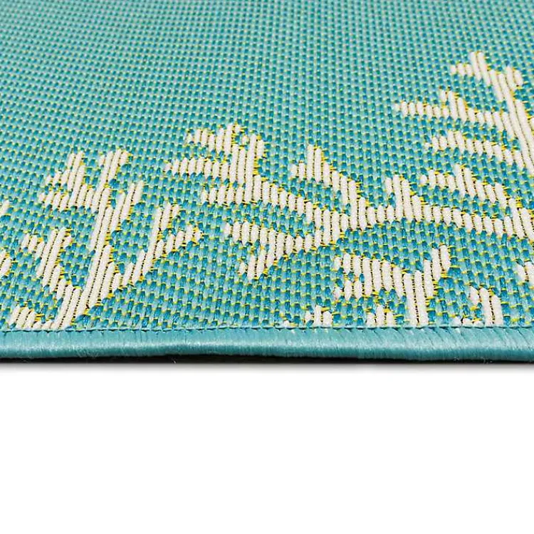 Kirklands Home Outdoor Rugs|Coral Indoor/Outdoor Runner, 1x4 Blue