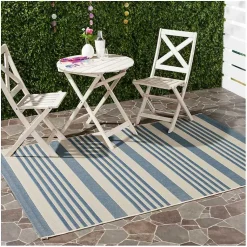Kirklands Home Outdoor Rugs|Courcy Transitional Outdoor Accent Rug Blue