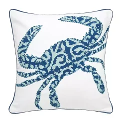 Discount Blue Crab Embellished Pillow Pillows