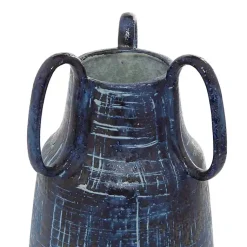 Crosshatch Triple Handle Ceramic Vase, 13 in. Vases